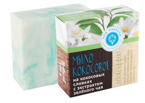 Натуральное мыло на кокосовых сливках ДЕТОКС-ЭФФЕКТ, 90г