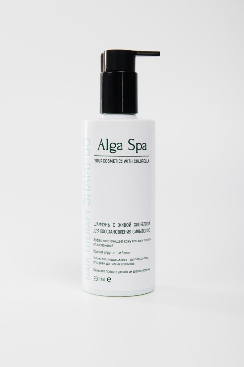 Alga Spa Шампунь с живой хлореллой для восстановления силы волос, 250мл